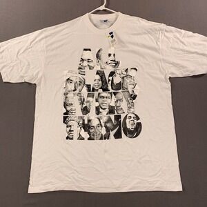 New Phat Doc Black History‎ 2 Pac & Jordan Y2K Baggy Short Sleeve White Shirt 3X